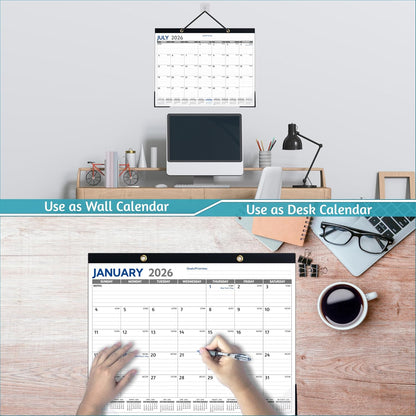 2026-2027 Desk Calendar – Run Now to MAR. 2027, 18 Monthly Desk Calendar 2026-2027 Large, 17'' x 12'', Best Desk/Wall Calendar 2026 with To-do Lists, Desk Pad, Ruled Blocks, Corner Protectors