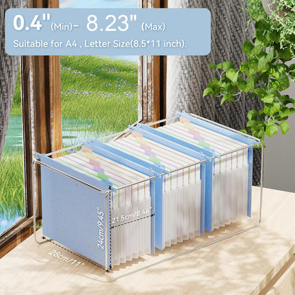 ANSOOK Hanging File Folders Letter Size,7 Pockets Expandable Accordion File Folder Organizer,3 Pack Extra Capacity File Folders Hanging with Tabs,Wheat Straw File Cabniet Folders for Office School