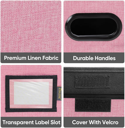 BALEINE File Organizer Box with Lid, Collapsible File Folder Organizer with Plastic Slide, Hanging File Folder Box for Office Document Storage (1 Pack, Black)