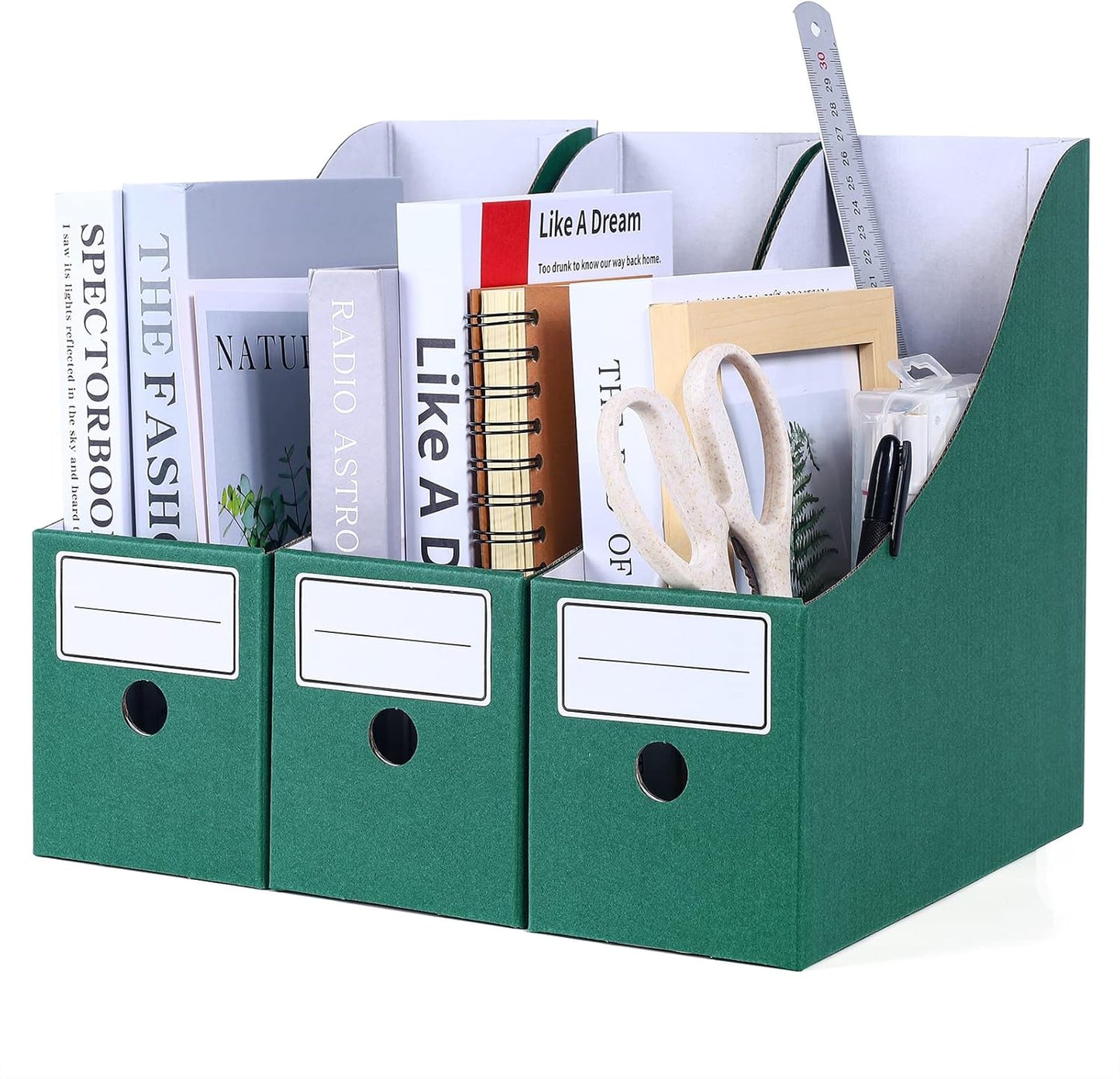 Magazine File Holder(6 Pack), Cardboard Magazine File Holder,Document Organizer,Desk File Organiser For School, Office, Home Magazine File Storage