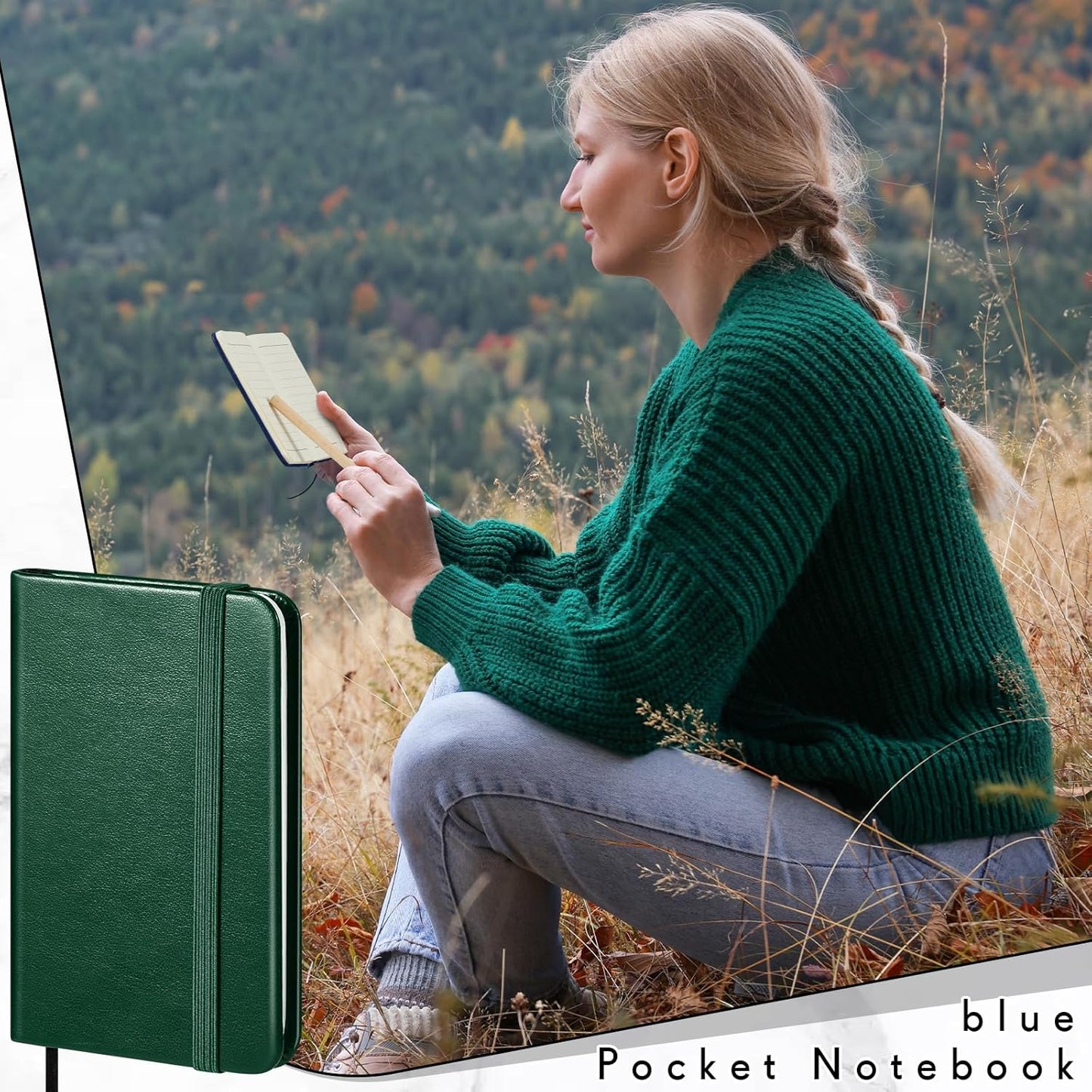 Qeeenar 10 Pcs Mini Black Brown Blue Leather Pocket Notebook Bulk, 4 x 2.5 Inch Small Journal Note Book, 50 Sheets Hardcover Tiny Notepad Lined for Office Home School Writing Supplies