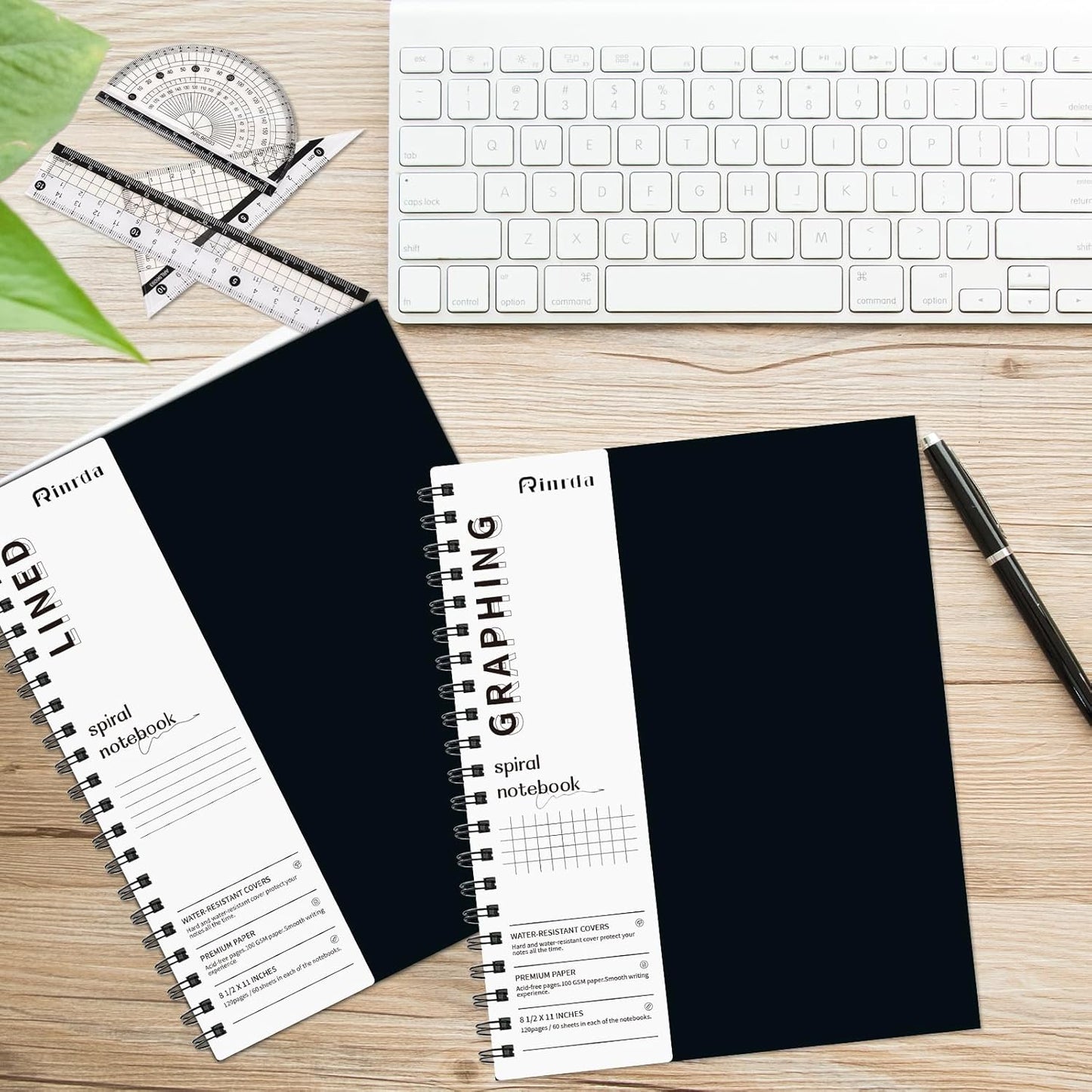 Large Lined Notebook Spiral Notebook 8.5" x 11"-4 Pack LINED Notebook 7mm Ruled Hardcover Notebook 120 Pages 100 GSM Thick Paper Notebook Hardcover Journal for School, Office,Study and Notes