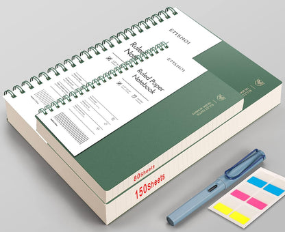 EMSHOI A5 Spiral Notebook College Ruled Lined Journal, Small 5.7" X 8.22", 300 Pages/150 Sheets, 100gsm Thick Paper, Waterproof Hardcover, for Office School Women Men Work Writing Notes, Blue