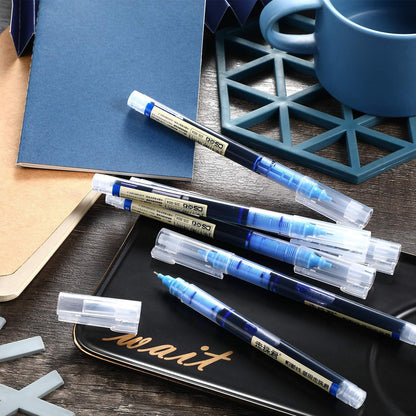 Frienda 12 Pieces Rolling Ball Pens 0.5 mm Japanese Quick Drying Fine Point Pens Liquid Ink Smooth Writing for Office Student Back to School Supplies(Multicolor)
