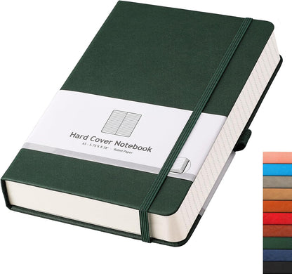 AHGXG 8.5''×11'' Notebook College Ruled - Large A4 Notebook Lined Journal - 320 Pages Thick Journal for Writing, 100gsm Thick Paper, Leather Softcover, for Work School - Black