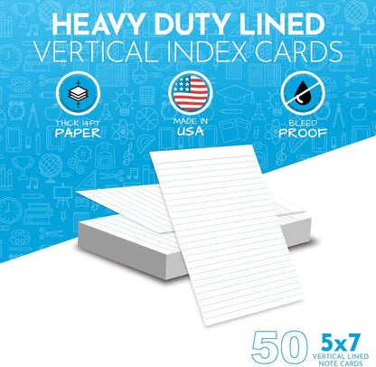 Home Advantage Vertically Ruled White Mini Index Cards, Note Cards (3x5)