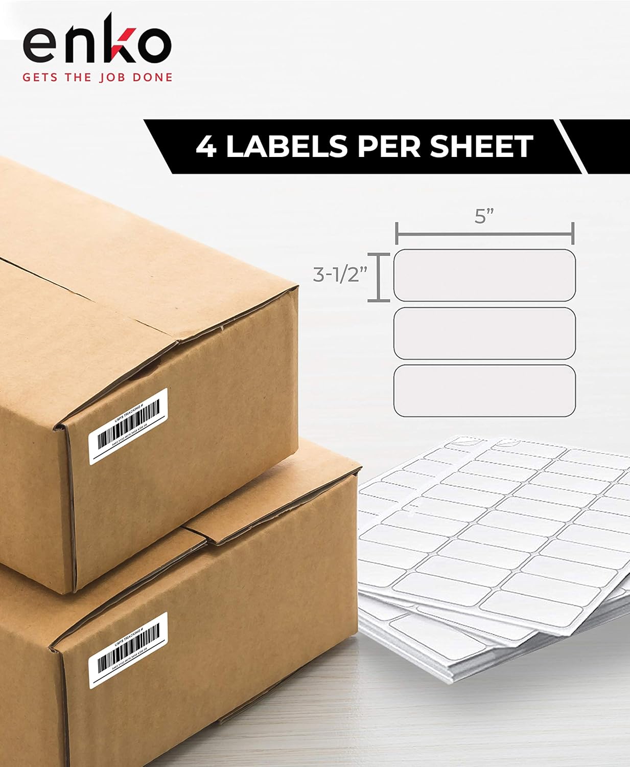 enKo 1 x 2-5/8 Inch 30 Up Return Mailing Address Labels White Printable FBA Labels (100 Sheets, 3000 Labels)