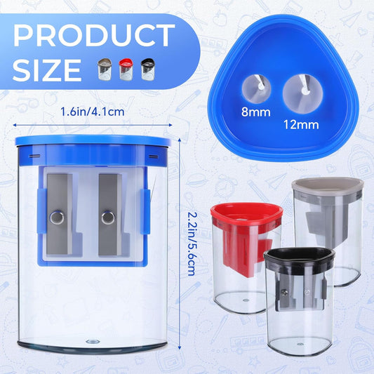 48 Pack Manual Pencil Sharpener Bulk Dual Hole Sharpeners for Standard and Large Sized Pencils Portable Handheld Design for Classroom Students Teachers Back to School Supplies Office Home Use