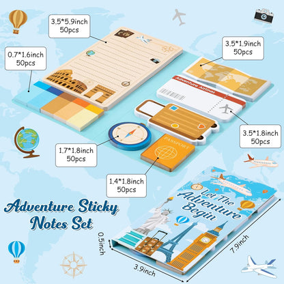B1ykin Cute Sticky Notes Set - Stay Alive Skeleton Shaped Self-Stick Notes Pad, 550 Sheets Writing Memo Pages Sticky Notepad for Teacher Appreciation Gifts, School Office Supplies (Funny Skeleton) - Colors A