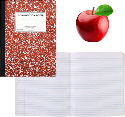 Trail maker Bulk Composition Notebooks Colored (50 Pack), Wide Ruled Marble Cover, 200 Pages (100 Sheets), 9.75 x 7.5, Bulk School Supplies for Classroom, Office & School Donations