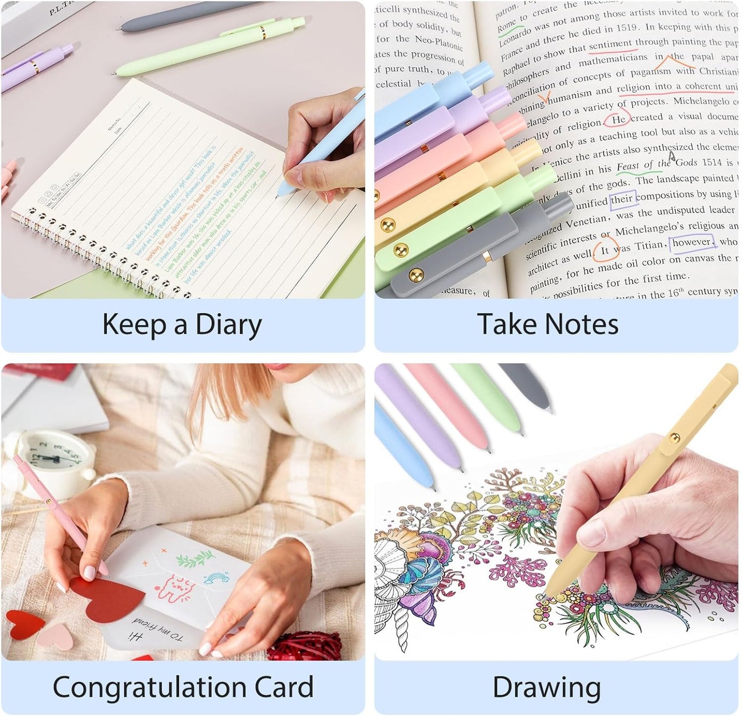 10 Pieces Gel Ink Pen Refills Replaceable Ballpoint Black Ink Pen Refills Extra Fine Point 0.5mm Smooth Writing for Office School Supplies (Black Ink)