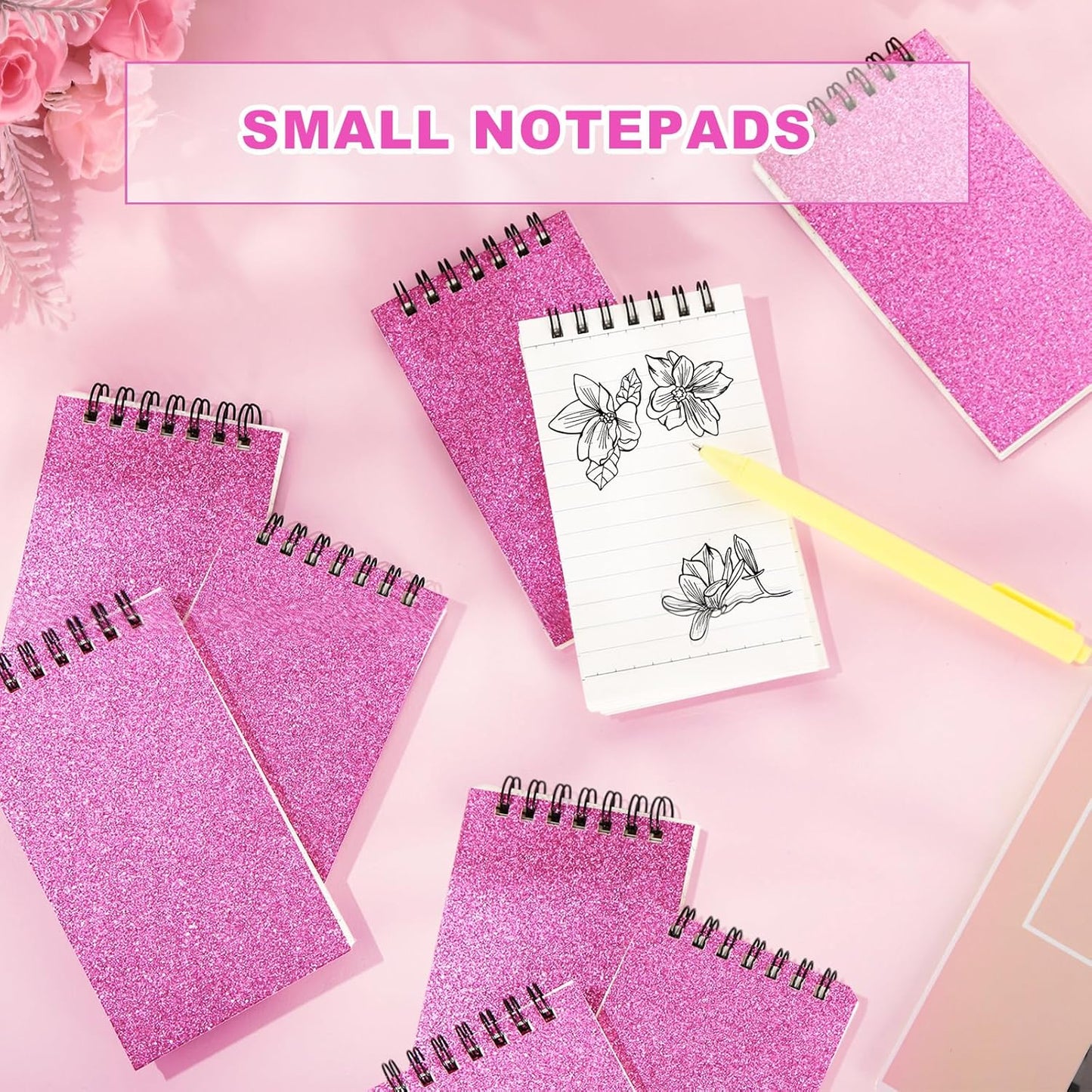 Tenceur 2 Pcs Pocket Notebook Bulk Small 3x5 Inch Spiral Notepads Mini Top Bound Notebook with Lined 120 Pages Ruled Memo Pads for Office College Nurse Essentials Back to School Gift (Black)