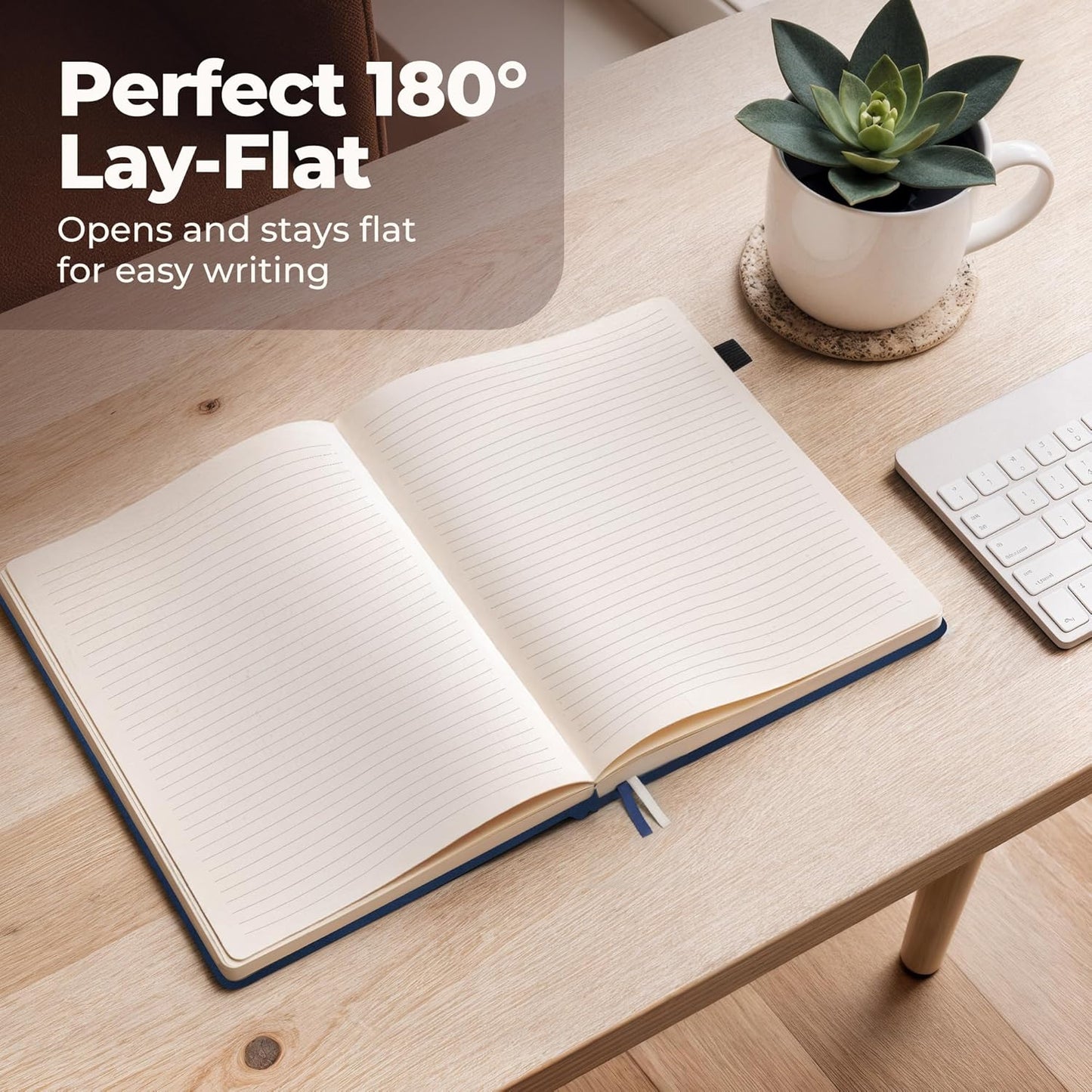 Classic Lined Journal Notebook 8.5x11" A4 Hardcover Leather - Brown - 200 Pages College Ruled Large with Sticky Tabs, Pockets, and Pen Loop for Writing and Journaling - Big Hardback Men and Women