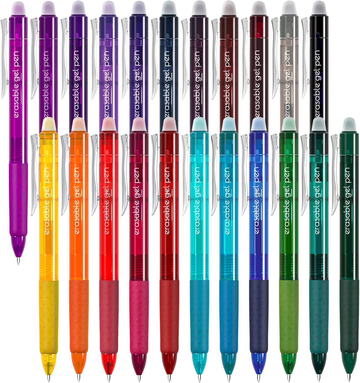 Vanstek 15 Colors Retractable Erasable Gel Pens Clicker, Fine Point(0.7), Make Mistakes Disappear, Premium Comfort Grip for Drawing Writing Planner and School Supplies
