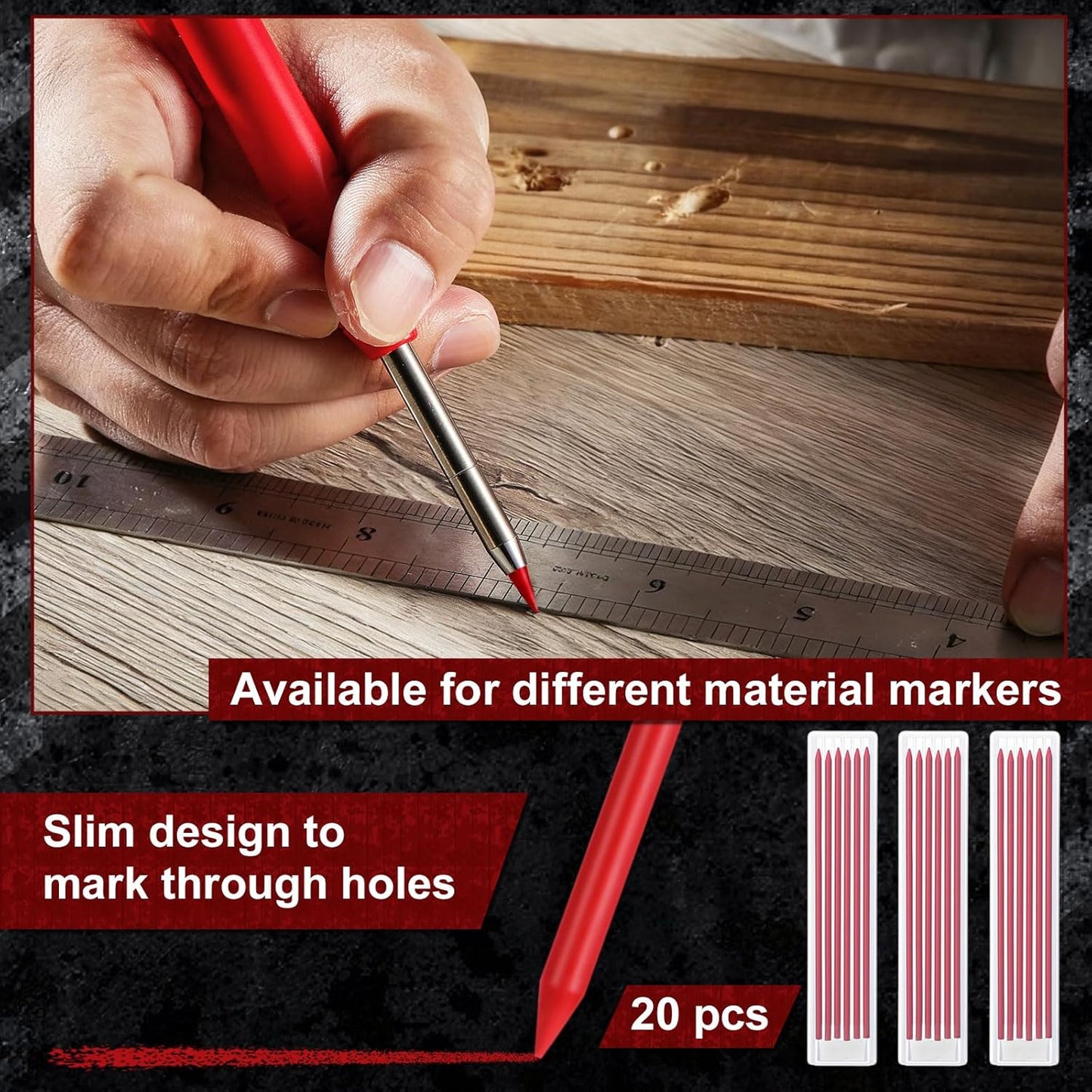 Zhehao 120 Pieces 2.8 mm Carpenter Pencils Lead Refills HB Refill for Construction Pencils Refills Mechanical for Writing Drawing Drafting Woodworking Construction(Black)