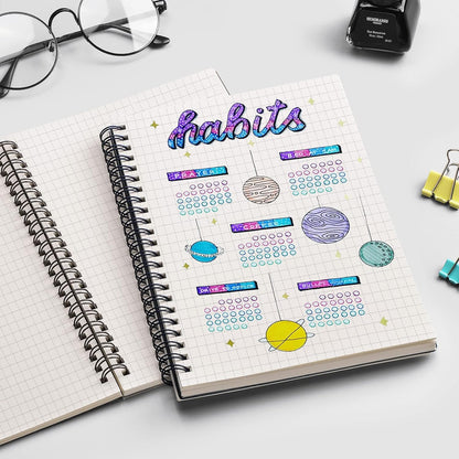EMSHOI Dotted Journal Spiral Notebook 5.7" x 8.22" - 4 Pack 640 Pages 100gsm Thick Paper, A5 Dot Grid Notebook, Plastic Hardcover Dotted Notebook for Journaling Writing