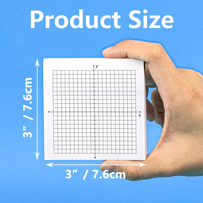 8PCS Graph Paper Sticky Notes 800 Sheets Self Adhesive Mini X Y Axis Coordinate Plane Post It 20 X 20 Four Quadrant Grid Pad for School Office Supplies 3 X 3 Inch