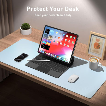 Aothia Leather Desk Pad Protector, Mouse Pad, Office Desk Mat, Non-Slip PU Leather Desk Blotter, Laptop Desk Pad, Waterproof Desk Writing Pad for Office and Home (Black,36" x 17") - Colors B