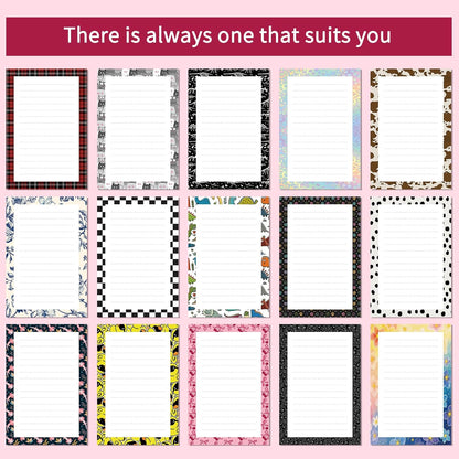 2 Pack Sticky Notes 4x6 in, Funny Large Notepads with Lines, Cute Self-Stick Memo Note Pads for Office, Home, Meeting Luxury Boho Flowers