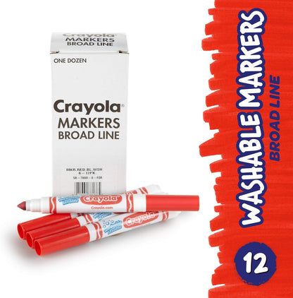 Crayola Washable Markers for Kids - Black (12ct), Bulk Broad Line Markers for School, Classroom Essentials, Teacher Classroom Must Haves for Elementary School