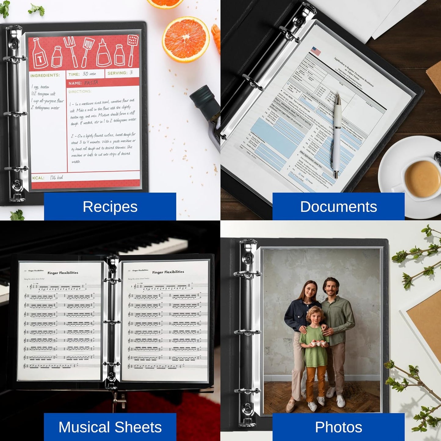 Performore 50-Pack Clear Sheet Protectors | 8.5 x 11 Inch Heavy Duty Plastic Sleeves | Top Loading Reinforced Hole Page Protectors | Archival Acid-Free Non-Glare for 3 Ring Binders Documents Photos