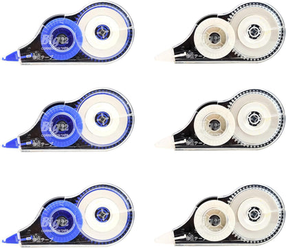 39.37 ft Correction Tape, 6PCS, Fast, Clean, Easy-to-Use Correction Tape Bulk Office School Supplies, Blue, White