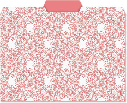 Current Floral Fun File Folders Value Pack - Bulk Set of 24, 6 Pretty Decorative Designs, 1/3 Cut Tabs, Heavy-Duty Paper Stock, Office Supplies for Home & Work, 9-½” x 11-¾” Letter Size
