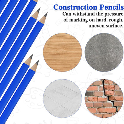 Fainne 48 Pcs Jumbo Pencil, Wooden Pencil with Black Core for Carpenters Construction Workers Woodworkers Framers Beginners Students Teachers DIY Project(Yellow,Round)