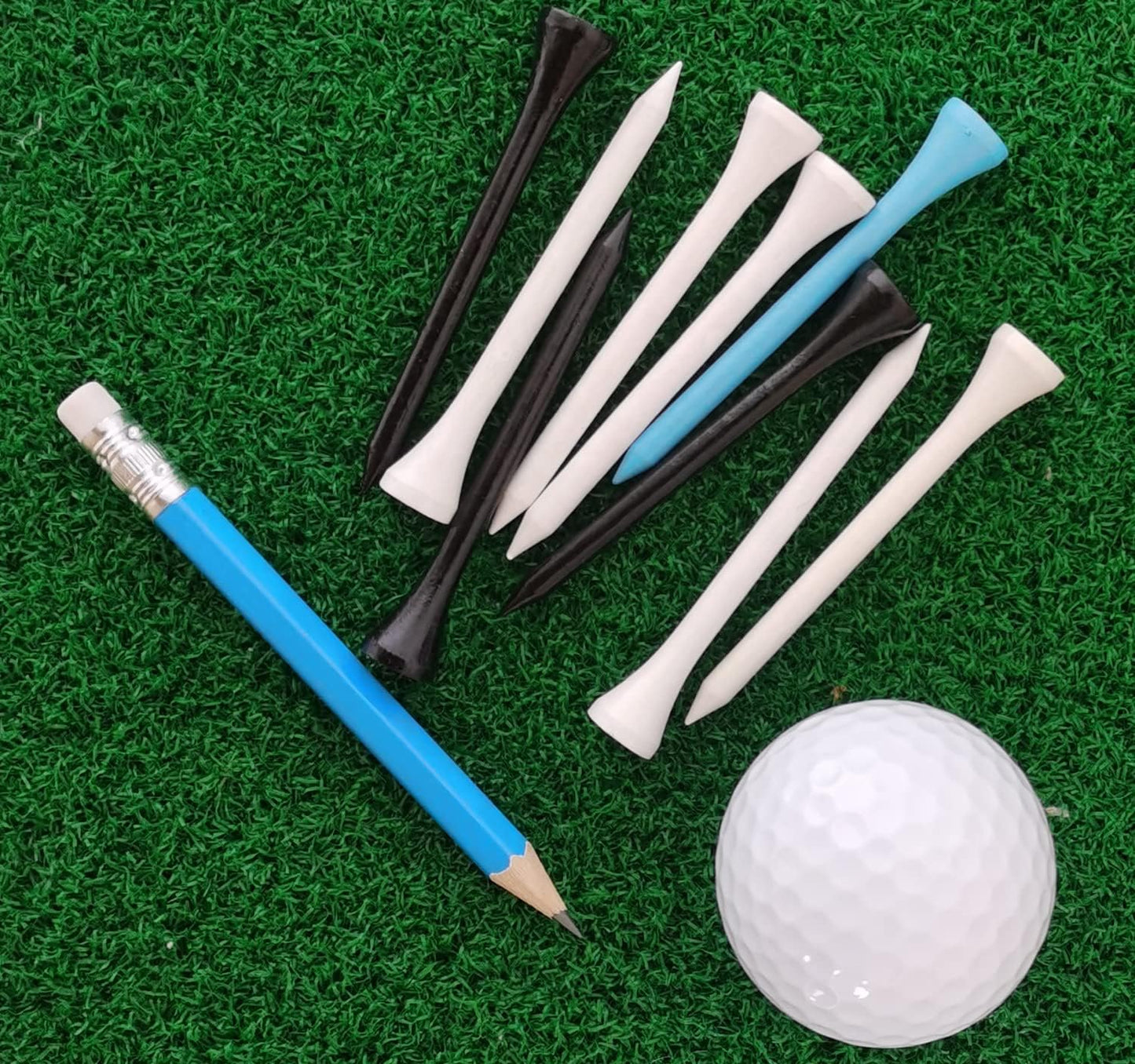 Adhere 25pcs Golf Pencils with Eraser Pre sharpened Hexagon half Wooden Pencils Graphite 2B for Golf Event Scoring,Classroom,Wedding,Company Meetings,Pew, Pocket (Nature)