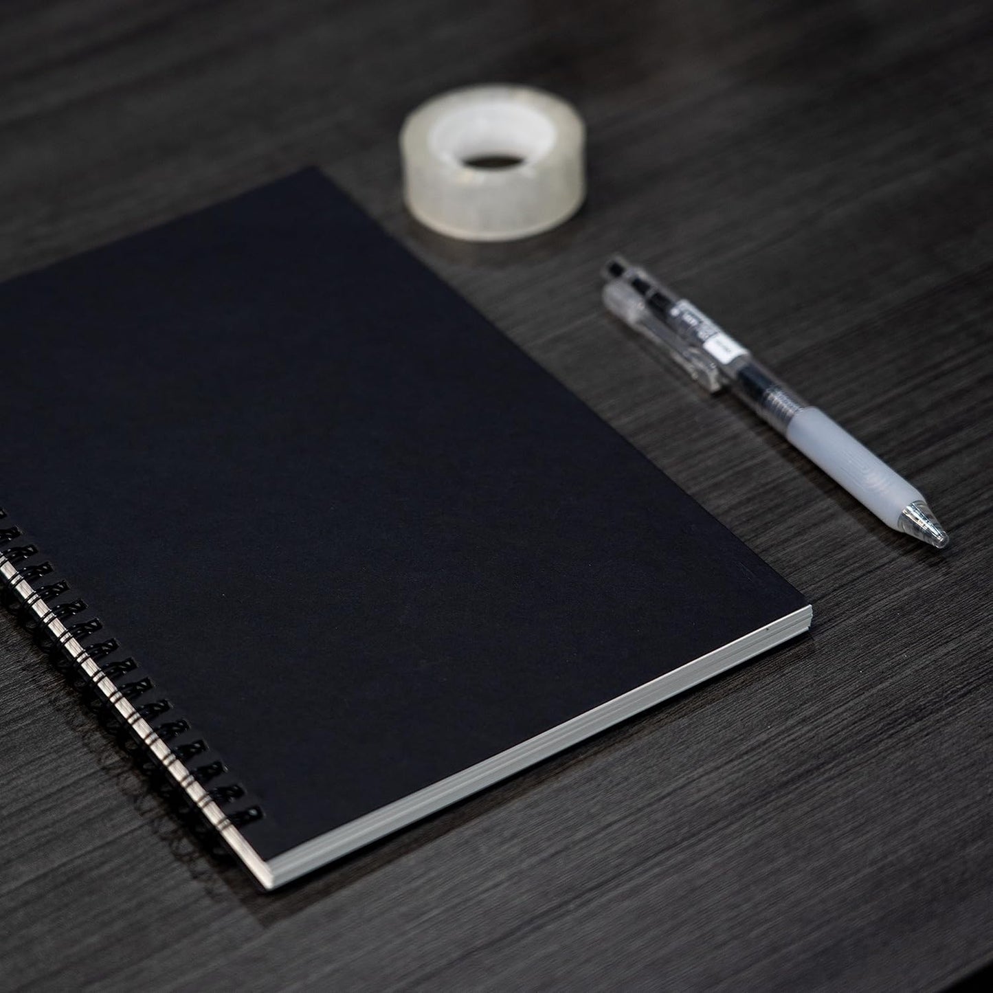 Ykimok 2 Pack College Ruled Notebook, Soft Black Cover Spiral Notebook, Memo Notepad Sketchbook, Students Office Business Diary Spiral Book Journal,100 Pages, 50 Sheets, 7.5x 5.1 Inches