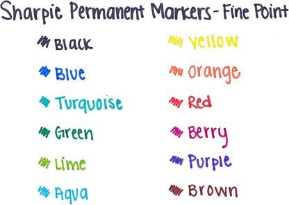 Sharpie Permanent Markers, Fine Point, Purple, 12 Count - Arts & Crafts, Office Supplies
