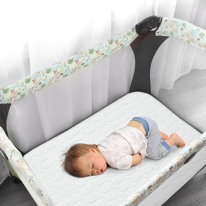 Crib Mattress Protector Sheets Waterproof 2 Pack, Quilted Crib Mattress Pad Cover Fitted Fits for Toddler Bed Mattress, White, 52” x 28”