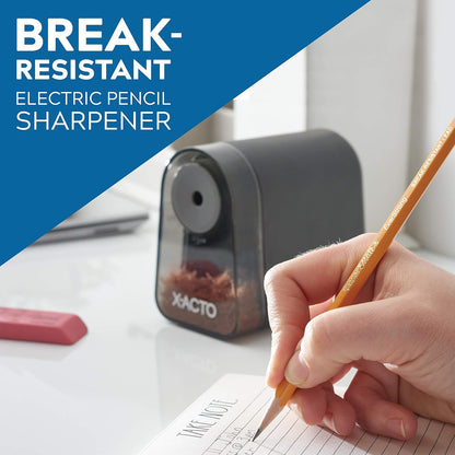 X-ACTO Pencil Sharpener, Mighty Mite Electric Pencil Sharpener, With Pencil Saver®, SafeStart® Motor, Black, 1 Count - Home, Office, School, Teacher Supplies