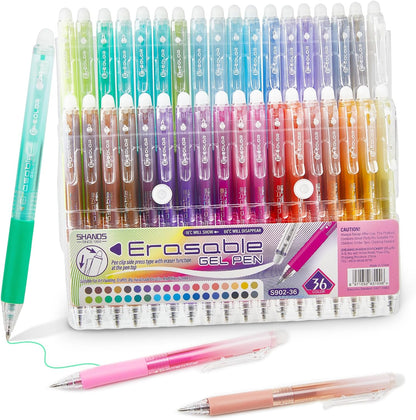 Retractable Erasable Gel Pens Clicker,Fine Point 0.7mm Smooth Writing Pens,Cute Pens For Writing Journaling Taking Notes School Office Home. (12 Colors)