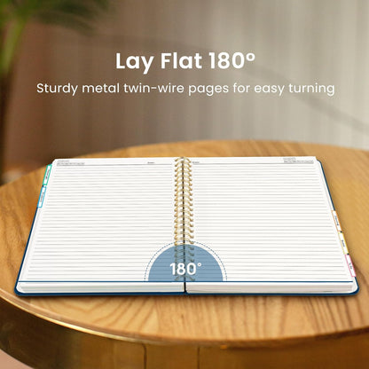 Hardcover Spiral Journal Notebooks for Work With Removable Dividers & Tabs, 8.5"x11" 5 Subject Notebook for Note Taking & Organizer, A4 College Ruled Lined Journal for Women & Writing, Aquamarine, 280 Pages