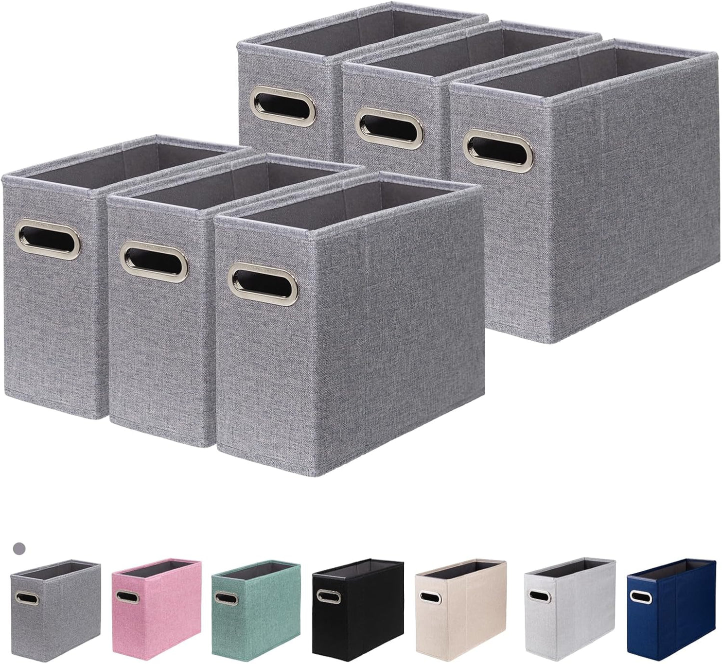 4 Packs Letter Size File Organizer, File Folders Organizer, Fabric Storage Box, Collapsible Paper Organizer with Metal Handle, Smooth PVC Rails, Only Box (Beige)