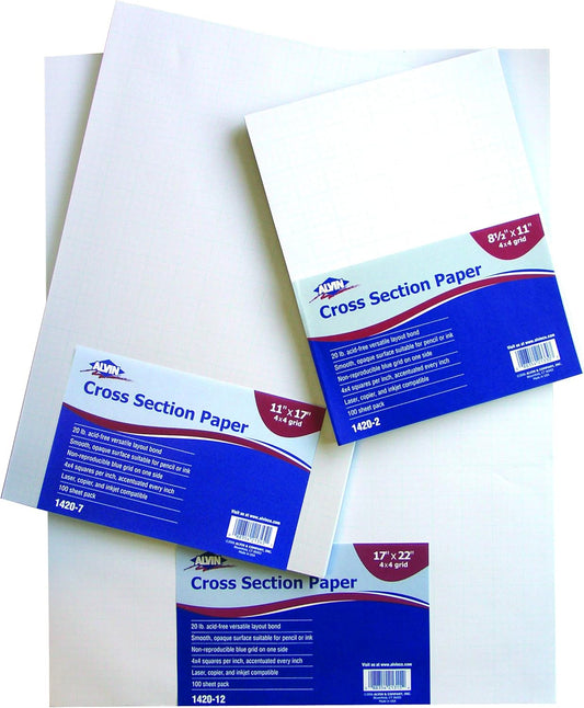 ALVIN Cross Section Graph Paper Pad 8.5" x 11" Model 1422-5 Versatile Drafting and Architecture Paper Acid-Free 10 x 10 Inches Grid - 50-Sheet, 8.5 x 11 Inches