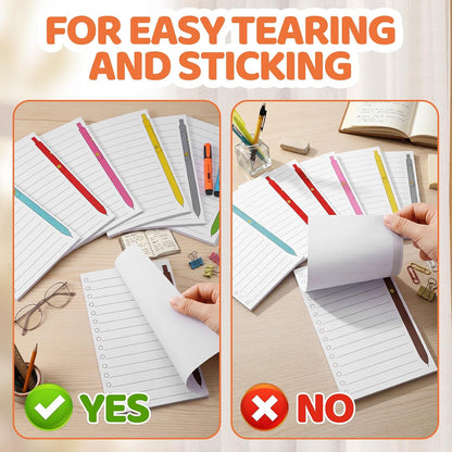 Colarr 16 Pack Lined Sticky Notepads 5 x 8 Inch To Do List Ballpoint Pen Pattern Large Note Pads 1620 Sheets 8 Design Self Stick Ruled Cute Note Pads for Office College Home School Supplies