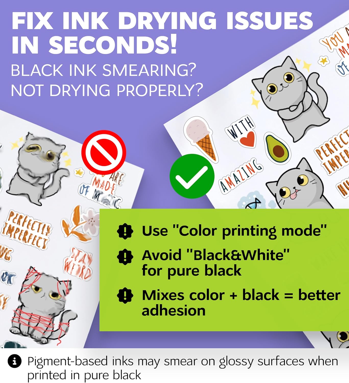 Premium Printable Vinyl Sticker Paper for Inkjet Printer and Laser - 20 White Matte Sticker Paper Waterproof - Durability Adhesive Paper 8.5 x 11, Fast Dry, Holds Ink Well, Great for Cutting Machines