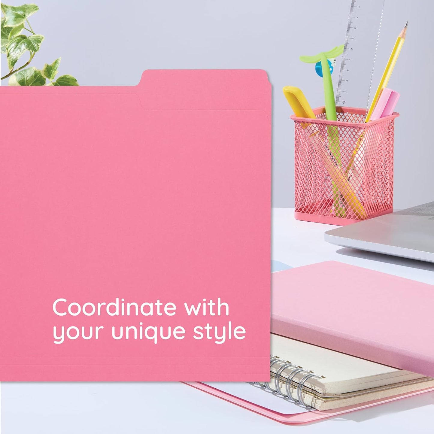 File Folder, 1/3 Cut Tab, Letter Size, Yellow, Great for Organizing and Easy File Storage, 100 Per Box