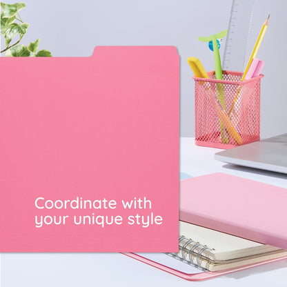 File Folder, 1/3 Cut Tab, Letter Size, Yellow, Great for Organizing and Easy File Storage, 100 Per Box