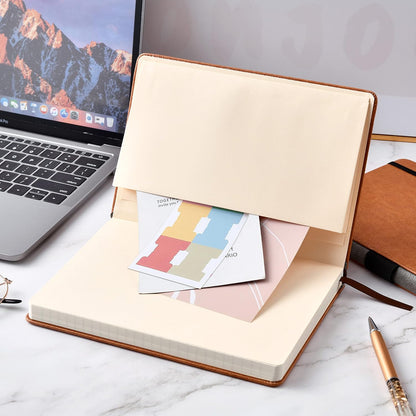 Lemome Grid Paper Notebook Hardcover Classic Notebook with Pen Holder - Page Dividers Presents 8.4 x 5.7 in