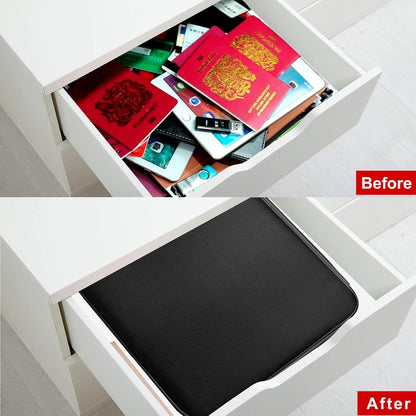 DocSafe 5200°F Document Organizer with Lock, Upgraded Heat Insulated Fireproof＆Water-Resistant Box 8 Layers File Organizer, Portable Home Travel Safe Storage for Important Documents and More