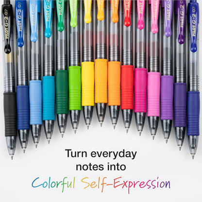 PILOT, G2 Premium Gel Roller Pens, G2 Rainbow Colors Pack, 15 Pack Pouch, Fine Point 0.7 mm, Assorted