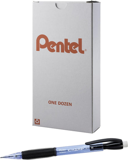 Champ Pentel Mechanical Pencil, 0.7 mm, Blue Barrel, Box of 12 (AL17C)