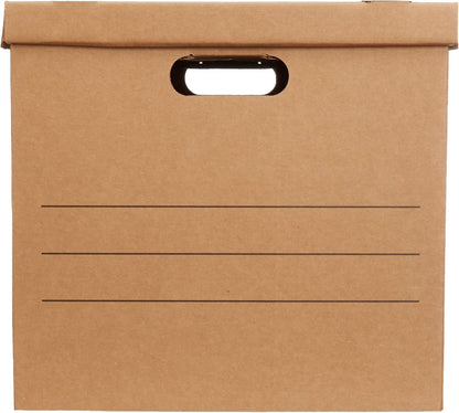 Amazon Basics Moving and Storage Boxes with Handles and Lift-Off Lids, File Storage, Collapsible, 15x10x12 in, Brown, 20-Pack