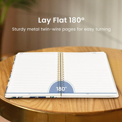 Taja Lined Spiral Journal Notebook for Women, A5 Cute College Ruled Hardcover Notebook for Work & Note Taking, Pretty Journal for Writing, 140 Pages, Flower Garden