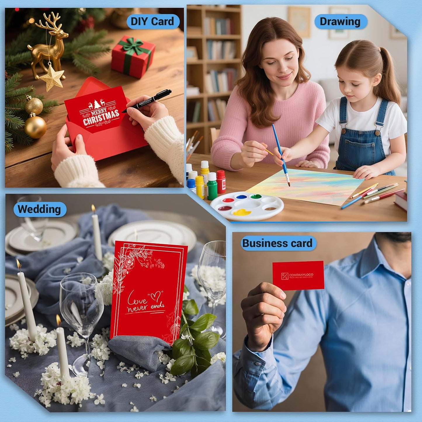Cardstock 8.5 x 11, Thick Printer Paper 75 lb/200 gsm, 40 Sheets Card Stock White, Heavy Card stock, White CardStock Paper for Invitations, Diy Cards, Business Cards, Menus, Crafts, Drawing etc