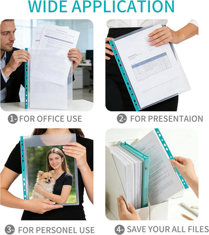 100 Pack Sheet Protectors for 3 Ring Binder 8.5 x 11 Clear Paper Sleeves Protector Plastic Page Protetors Document Protetors Sheet Protectors Heavy Duty Letter Size Plastic Sheets