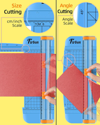 Firbon Morandi A5 Paper Cutter, Straight Small Paper Trimmer with Side Ruler for Scrapbooking Craft, Paper, Coupon, Label, Cardstock
